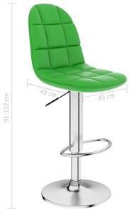 Barová stolička Bolton - 2 ks - umělá kůže | zelená