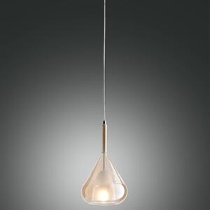 Fabas 3481-40-125 Lila, závěsné svítidlo z ambrového skla, 1x40W E27, průměr 20cm