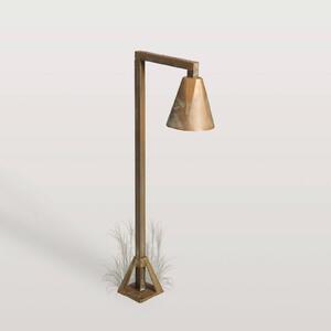 Moretti Luce LED podlahová lampa Silva Disk, 50 x 19 cm, antická mosaz, Bronz / starožitná mosaz, Mosaz, Venkovský / rustikální