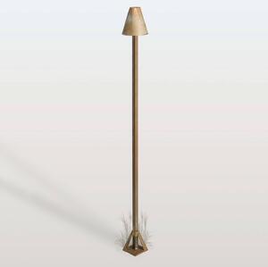 Moretti Luce LED osvětlení cesty Silva Disk, výška 100 cm, antická mosaz, IP65, Bronz / starožitná mosaz, Mosaz, Venkovský / rustikální