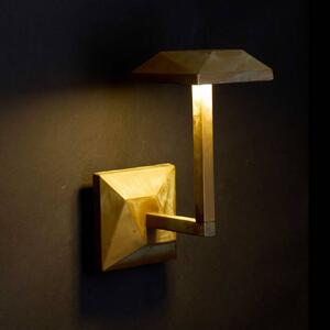 Moretti Luce Venkovní nástěnné svítidlo Aura Edge, výška 24 cm, antická mosaz, Bronz / starožitná mosaz, Mosaz, Venkovský / rustikální