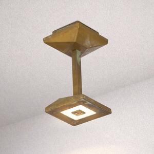 Moretti Luce Venkovní stropní svítidlo Aura Edge, výška 20 cm, antická mosaz, Bronz / starožitná mosaz, Mosaz, Venkovský / rustikální