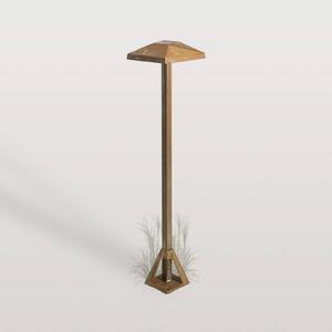 Moretti Luce LED podlahová lampa Aura Edge, výška 50 cm, antická mosaz, Bronz / starožitná mosaz, Mosaz, Venkovský / rustikální