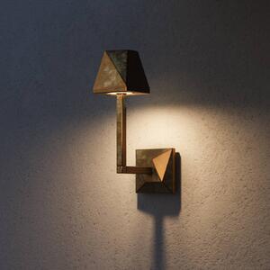 Moretti Luce Venkovní nástěnné svítidlo Silva Edge, výška 30,5 cm, antická mosaz, Bronz / starožitná mosaz, Mosaz, Venkovský / rustikální