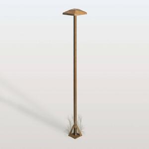 Moretti Luce LED osvětlení cesty Aura Edge, výška 100 cm, antická mosaz, IP65, Bronz / starožitná mosaz, Mosaz, Venkovský / rustikální