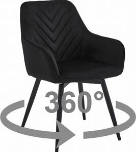 Židle NANA360 - černý samet / černé nohy x 1