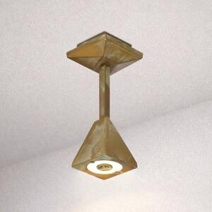 Moretti Luce Venkovní stropní svítidlo LED Silva Edge, výška 26 cm, antická mosaz, Bronz / starožitná mosaz, Mosaz, Venkovský / rustikální