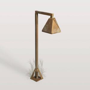 Moretti Luce LED podlahová lampa Silva Edge, 50 x 19 cm, antická mosaz, Bronz / starožitná mosaz, Mosaz, Venkovský / rustikální