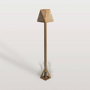 Moretti Luce LED podlahová lampa Silva Edge, výška 50 cm, antická mosaz, Bronz / starožitná mosaz, Mosaz, Venkovský / rustikální