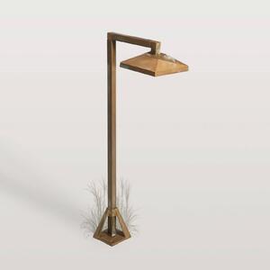 Moretti Luce LED podlahová lampa Aura Edge, 50 x 19,5 cm, antická mosaz, Bronz / starožitná mosaz, Mosaz, Venkovský / rustikální