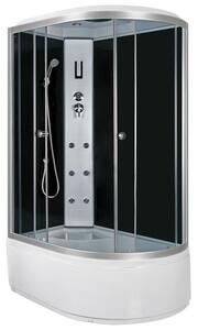 D‘Eluxe hydromasážní Sprchový Box UK12L8122 121x81x220cm, posuvné dveře, grafitové sklo, 4mm - LEVÁ Montáž