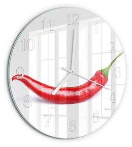 Skleněné hodiny na stěnu Chilli paprička zsob-fi30-00093211
