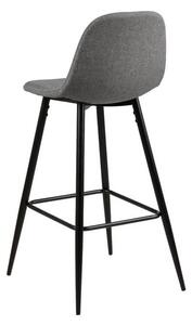 Světle šedá barová židle s kovovým podnožím Actona Wilma