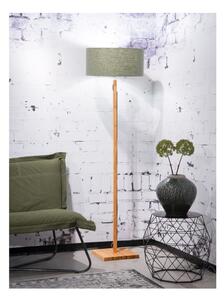 Stojací lampa se zeleným stínidlem a konstrukcí z bambusu Good&Mojo Fuji