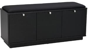 Černá dubová lavice ROWICO CONFETTI II. 106 cm s úložným prostorem