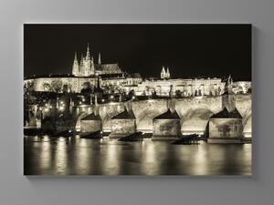 Liox Obraz noční panorama Prahy Rozměr: 60 x 40 cm