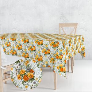 Ervi bavlněný ubrus na stůl obdélníkový - žluté a šedé květy