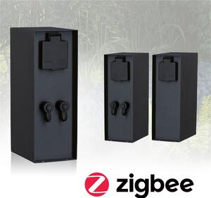 P 94915 Plug & Shine sloupek se zásuvkami Rio vč. trafa IP44 antracit - PAULMANN