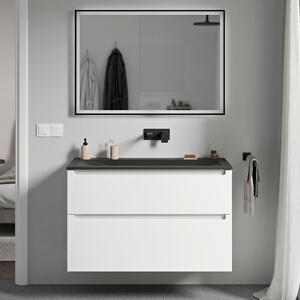 Koupelnová skříňka VIREO 80 cm s umyvadlem z minerálního odlitku CREAM