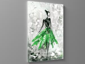 Liox Obraz olejomalba baletka - zelená Rozměr: 40 x 60 cm