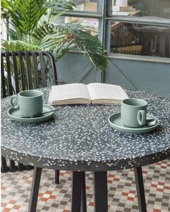 Černý zahradní stůl s deskou z kamene Kave Home Tella, ø 70 cm