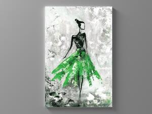 Liox Obraz olejomalba baletka - zelená Rozměr: 65 x 100 cm