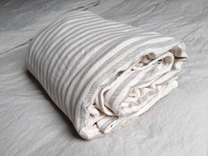 Snový svět Lněná deka s beránkem - přírodní pruhy Rozměr: 210 x 210 cm
