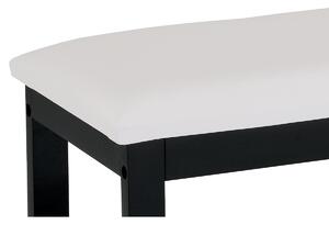 Botník se sedátkem 2 patra, černá/bílá, 80 x 30 x 49 cm