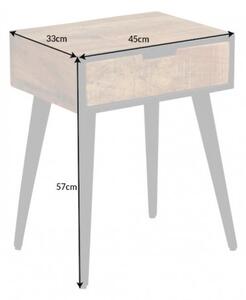 Noční stolek INDUSTRIAL 45 cm, přírodní