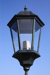 Zahradní lampa vysoká 2ramenná 230 cm tmavě zelená/černá hliník
