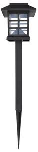 Venkovní solární LED lampa s hrotem, sada 12 ks, 8,6 x 8,6 x 38 cm