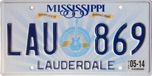 Americká SPZ Mississippi Lucille Guitar