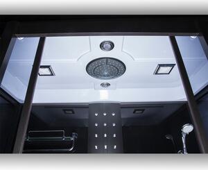 D‘Eluxe hydromasážní Sprchový Box d‘Eluxe BX47L1586 151x86x215cm, posuvné dveře, grafitové sklo, 5mm