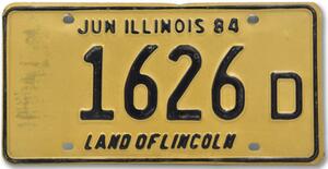 Americká SPZ Illinois Yellow 1984