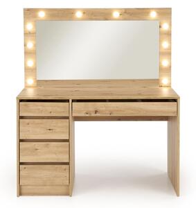 HALMAR Toaletní stolek HOLLYWOOD s LED osvětlením 120 cm dub artisan