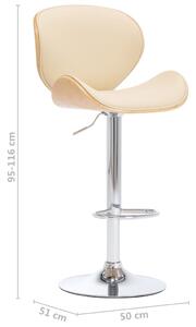 Barová židle Encino - umělá kůže | krémová