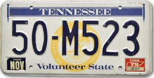 Americká SPZ Tennessee Volunteer State Seal
