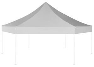 Nůžkový skládací party stran hexagon šedý 3,6 x 3,1 m