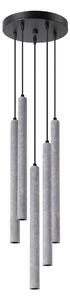 Závěsné svítidlo Pastelo, 5x betonové stínítko