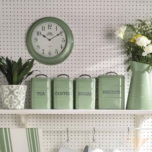 Zelené nástěnné hodiny Kitchen Craft Living Nostalgia, Ø 25,5 cm