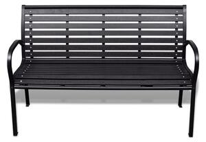 Zahradní lavice 125 cm ocel a WPC černá