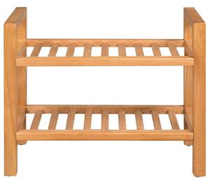 Botník s 2 policemi 50 x 27 x 40 cm masivní dubové dřevo