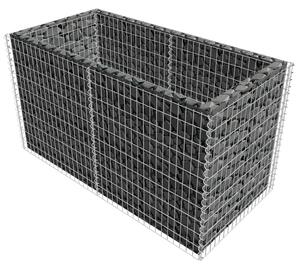 Gabionový vyvýšený záhon ocel 180 x 90 x 100 cm stříbrný