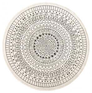 Hans Home | Kusový koberec Twin-Wendeteppiche 103101 creme schwarz kruh – na ven i na doma - 140x140 (průměr) kruh