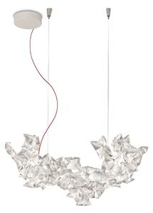 Slamp Hanami, závěsné květinové svítidlo, 5x5W LED G9 3000K stmívatelné, délka 53cm, červený kabel
