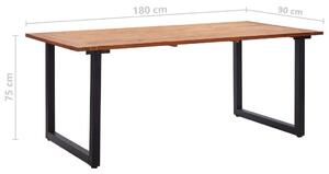 Zahradní stůl Shawmut - s nohami ve tvaru U - masivní akácie | 180x90x75 cm