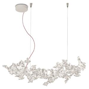 Slamp Hanami Large, závěsné květinové svítidlo, 10x5W LED G9 3000K stmívatelné, délka 96cm, červený kabel