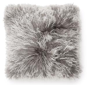 Skinnwille Home Collection Polštář Snowtop, tibetská kožešina, šedá, 40x40 cm