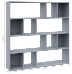 Knihovna / dělící stěna Grit - 110x24x110 cm - MDF | šedá