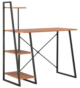 Psací stůl Kingsford s poličkami - černý a hnědý | 102x50x117 cm